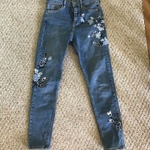 TopShop embroidered jeans